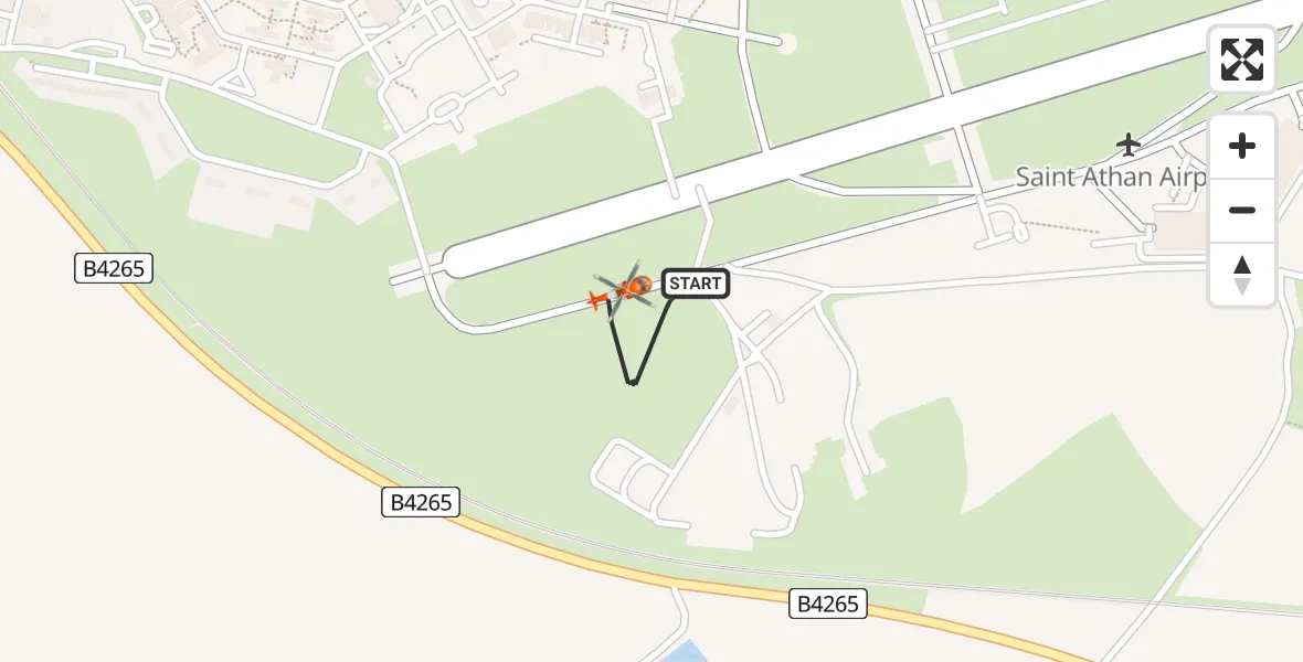 Flight route Coastguard Helicopter MOD St Athan - MOD St Athan, 17 June 2026, 18:22