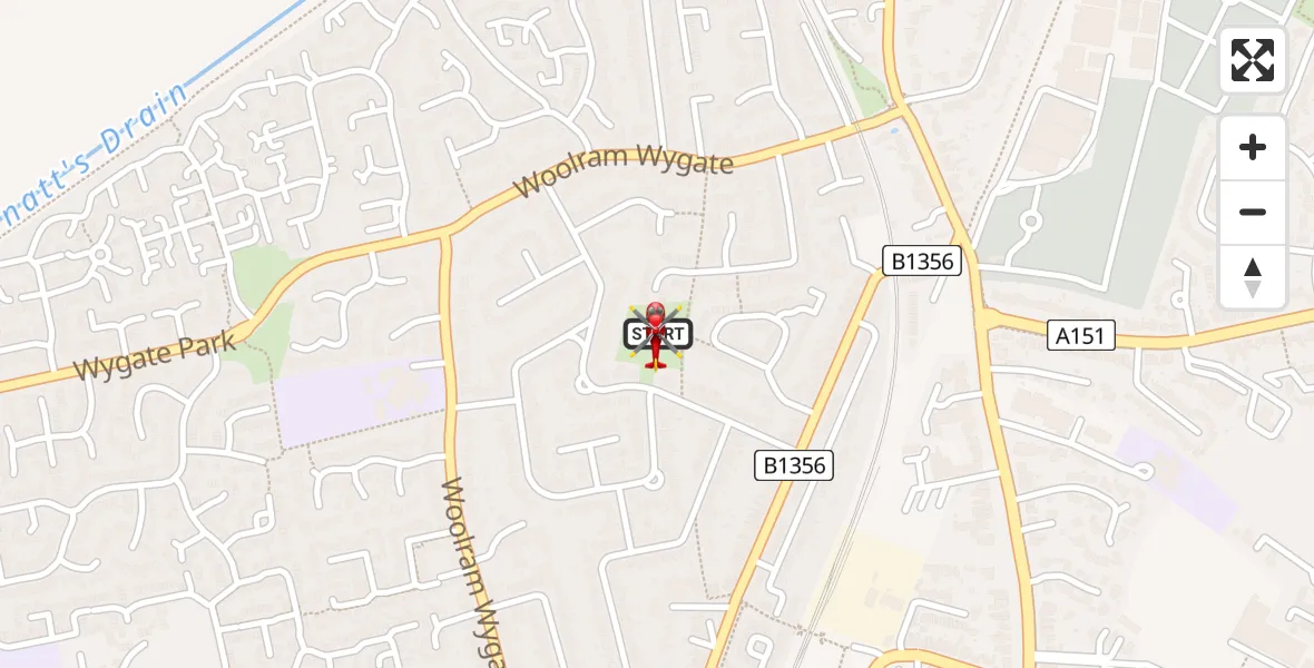 Flight route Air Ambulance Helicopter Spalding - Spalding, 17 June 2026, 18:36