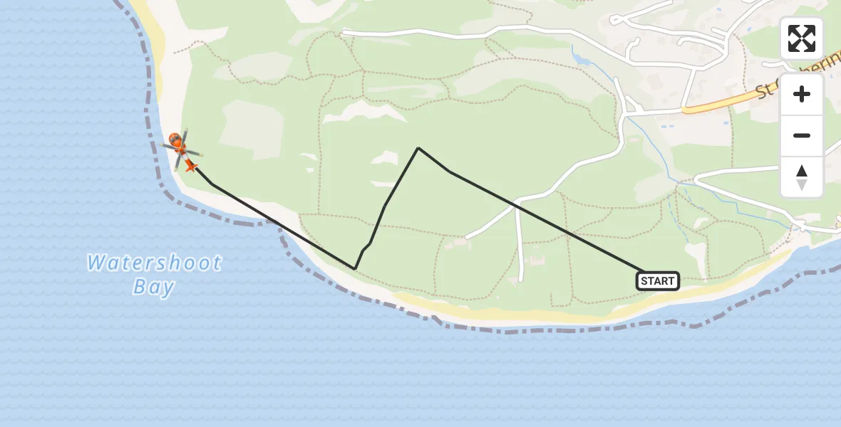 Flight route Coastguard Helicopter Niton - Niton, 17 June 2026, 20:53