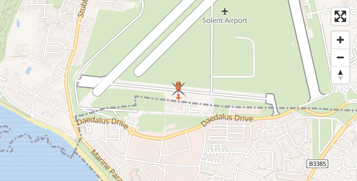 Flight route Coastguard Helicopter Solent Airport - Solent Airport, 17 June 2026, 22:01
