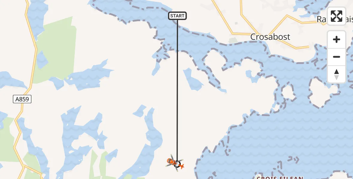 Flight route Coastguard Helicopter Liùrbost - Inner Seas, 17 June 2026, 23:29
