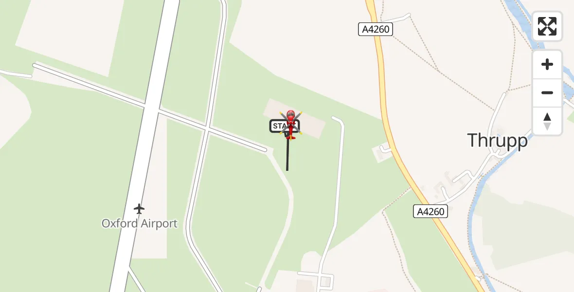 Flight route Air Ambulance Helicopter London Oxford Airport - London Oxford Airport, 18 June 2026, 07:40