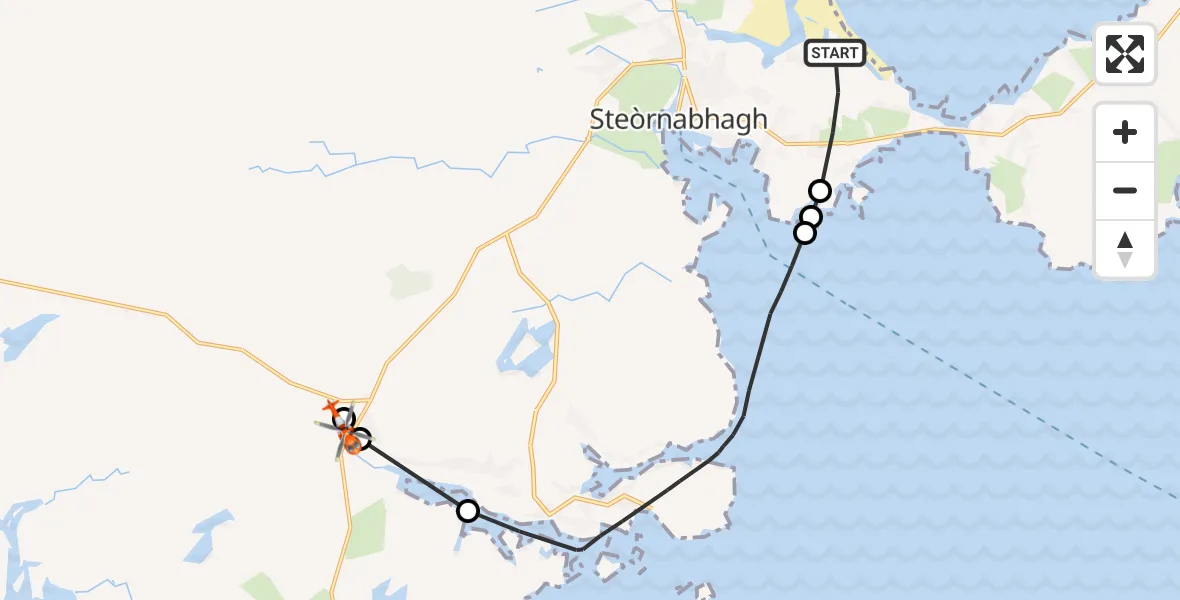 Flight route Coastguard Helicopter Stornoway Airport - Na h-Eileanan Siar, 18 June 2026, 11:33