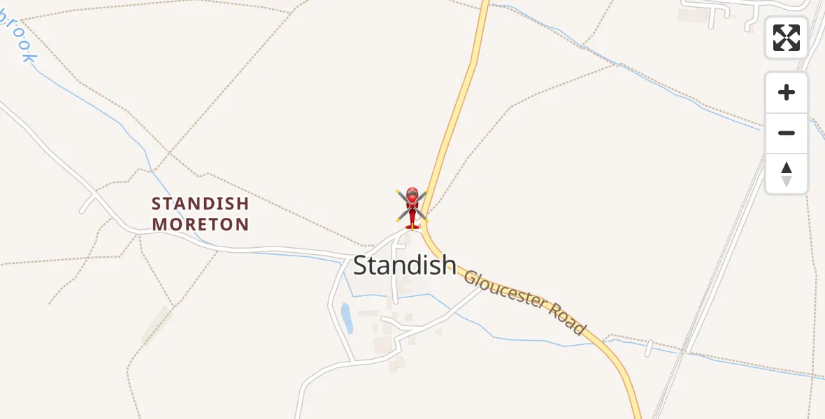 Flight route Air Ambulance Helicopter Stroud - Stroud, 18 June 2026, 13:41