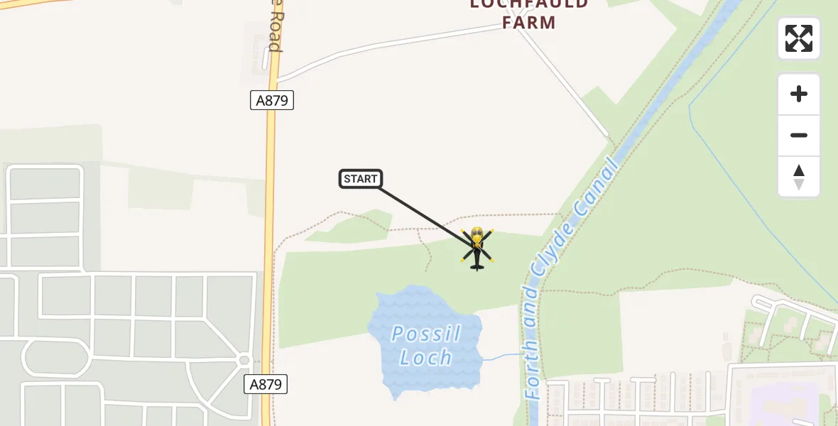 Flight route Police Helicopter Glasgow - Glasgow, 18 June 2026, 19:18