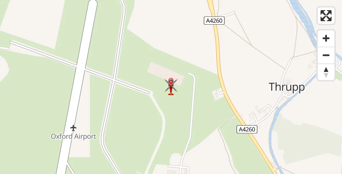 Flight route Air Ambulance Helicopter London Oxford Airport - London Oxford Airport, 19 June 2026, 07:40