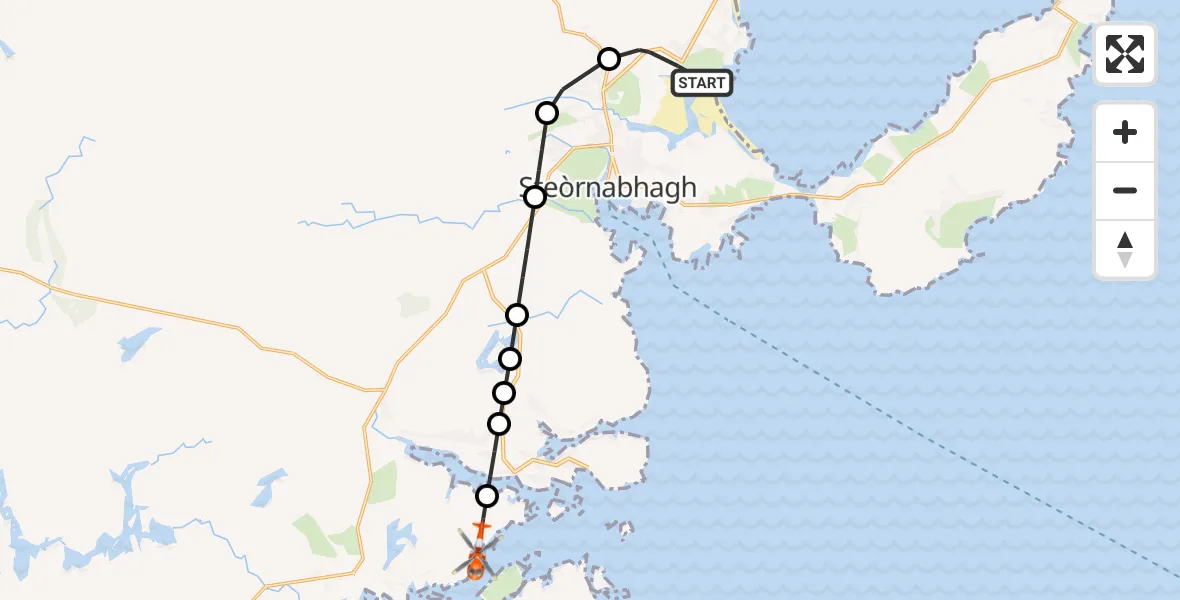 Flight route Coastguard Helicopter Tunga - Inner Seas, 19 June 2026, 08:48