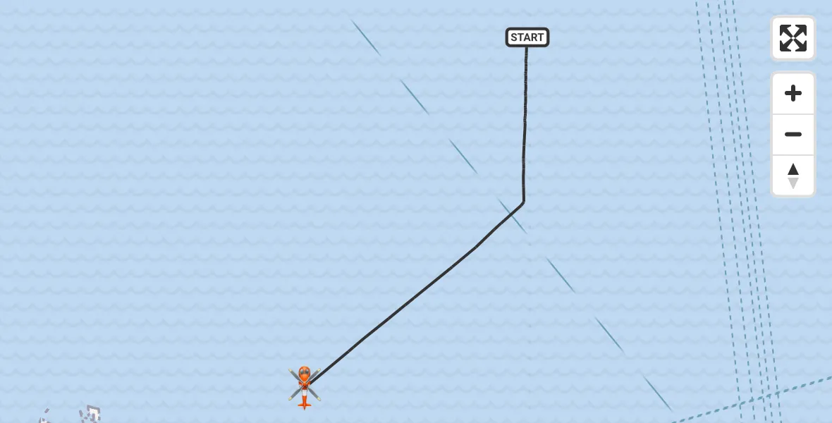 Flight route Coastguard Helicopter North Atlantic Ocean - North Atlantic Ocean, 19 June 2026, 09:43