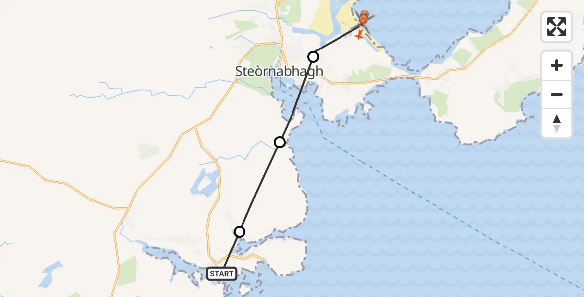 Flight route Coastguard Helicopter Inner Seas - Mealabost, 19 June 2026, 10:17