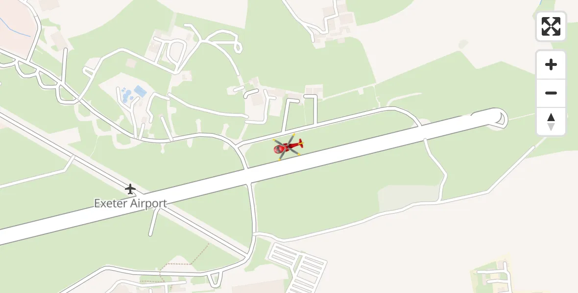 Flight route Air Ambulance Helicopter Exeter International Airport - Exeter International Airport, 19 June 2026, 10:33