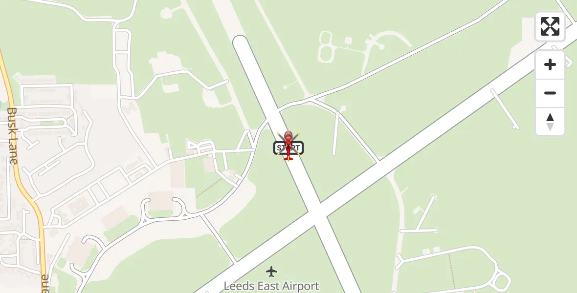 Flight route Air Ambulance Helicopter Leeds East Airport - Leeds East Airport, 19 June 2026, 14:46