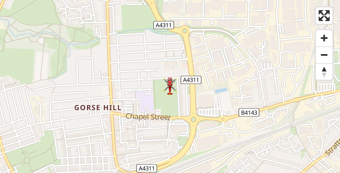 Flight route Air Ambulance Helicopter Swindon - Swindon, 19 June 2026, 20:28
