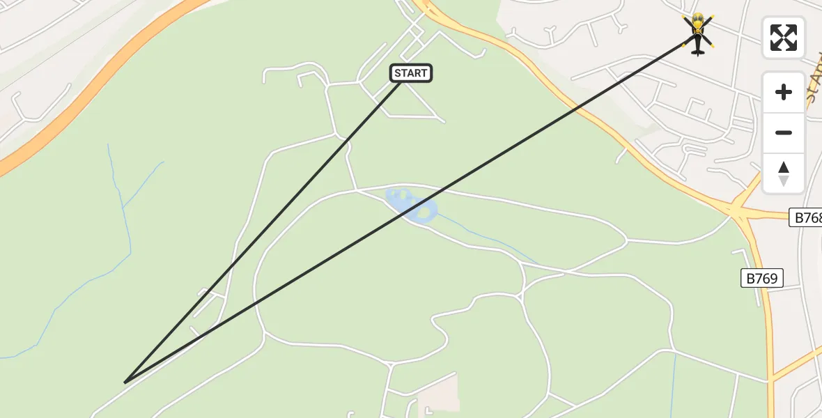Flight route Police Helicopter Glasgow - Glasgow, 19 June 2026, 22:01
