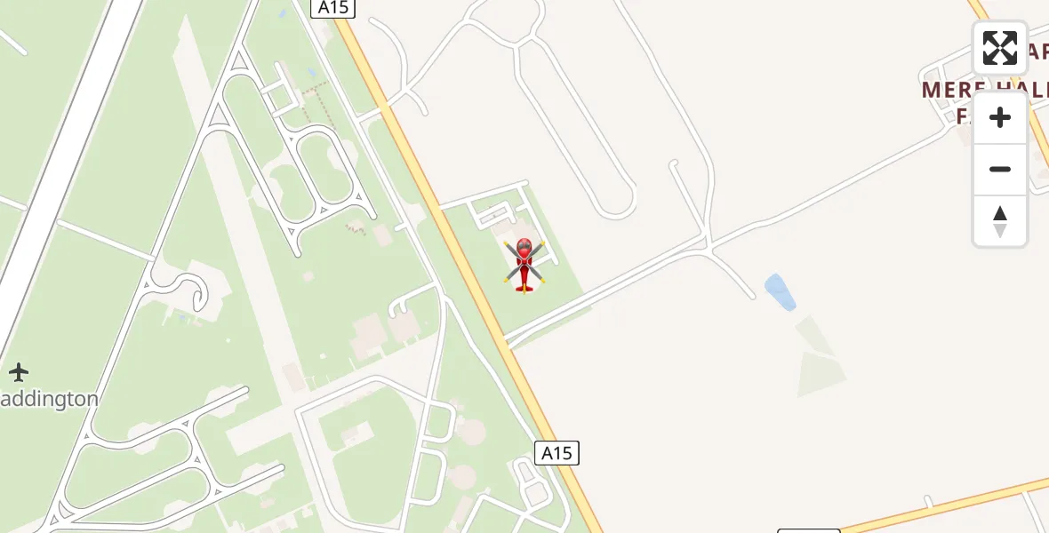 Flight route Air Ambulance Helicopter RAF Waddington - RAF Waddington, 19 June 2026, 22:43