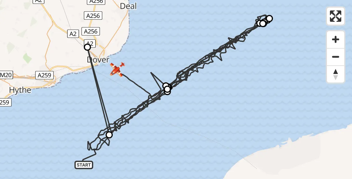 Flight route Coastguard Drone English Channel - English Channel, 20 June 2026, 03:15