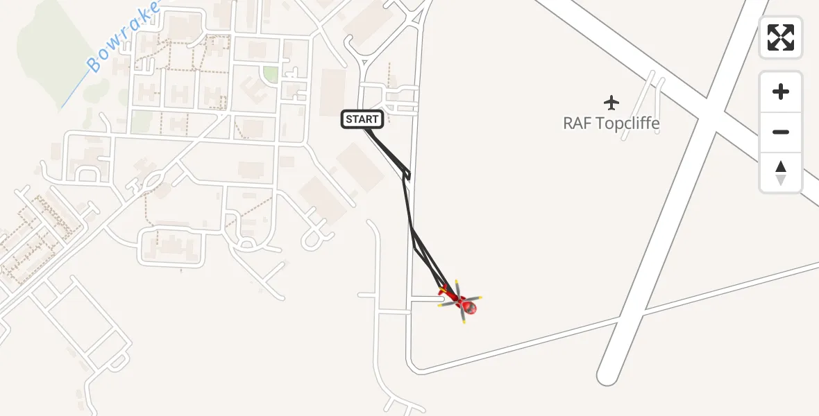 Flight route Air Ambulance Helicopter RAF Topcliffe - RAF Topcliffe, 20 June 2026, 08:23