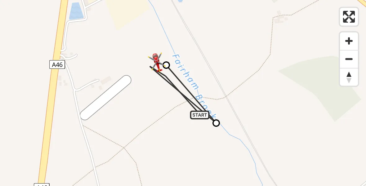 Flight route Air Ambulance Helicopter Nottingham Heliport - Nottingham Heliport, 20 June 2026, 09:38