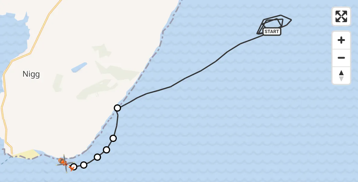 Flight route Coastguard Helicopter North Sea - Cromarty, 20 June 2026, 09:54