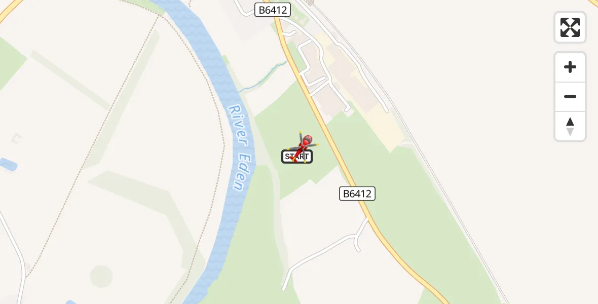Flight route Air Ambulance Helicopter Great North Air Ambulance - Edenhall, 20 June 2026, 10:40