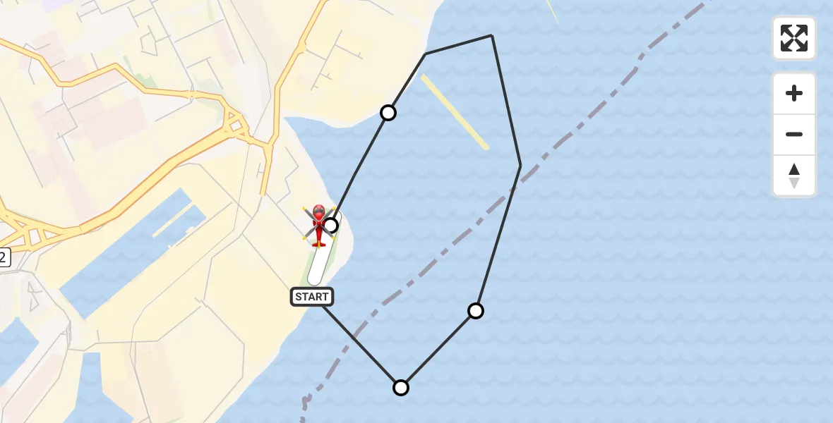 Flight route Air Ambulance Helicopter Cardiff Heliport - Cardiff Heliport, 20 June 2026, 12:02