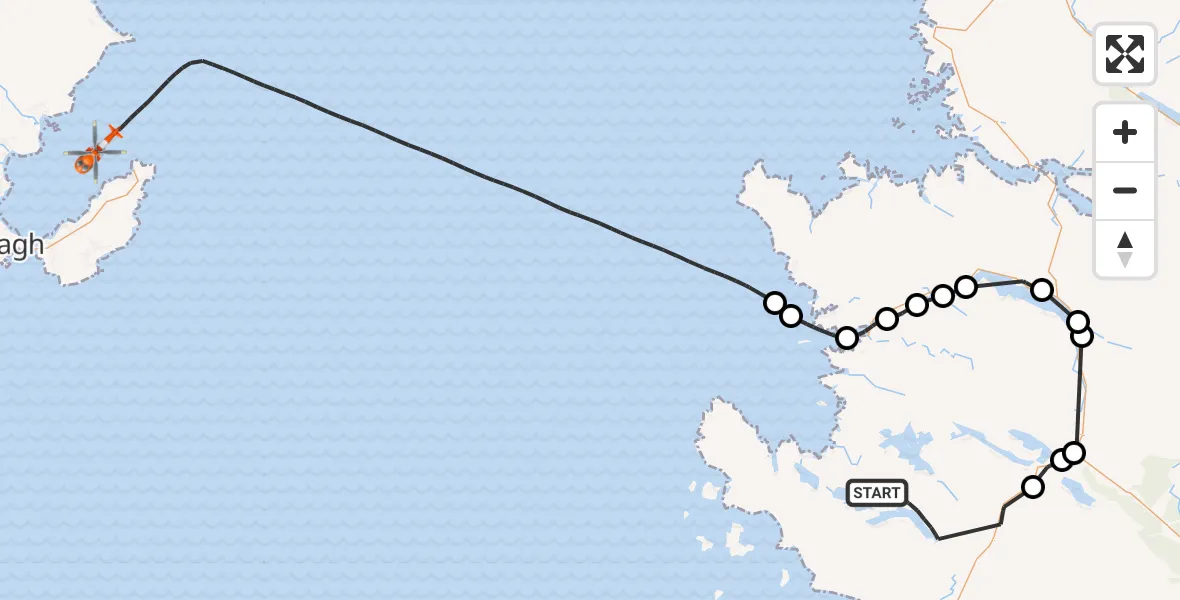 Flight route Coastguard Helicopter Highland - Inner Seas, 20 June 2026, 15:12