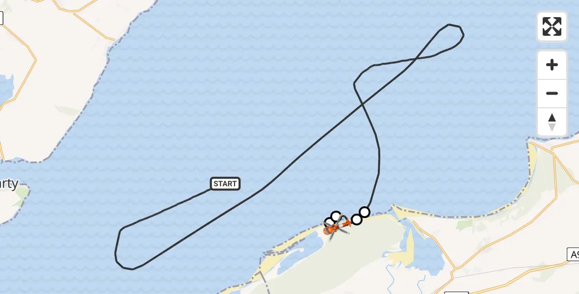 Flight route Coastguard Helicopter North Sea - Buckie Loch, 20 June 2026, 15:43
