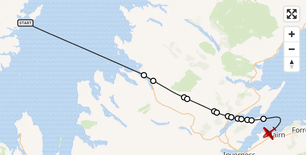 Flight route Air Ambulance Aircraft Inner Seas - North Sea, 20 June 2026, 17:33