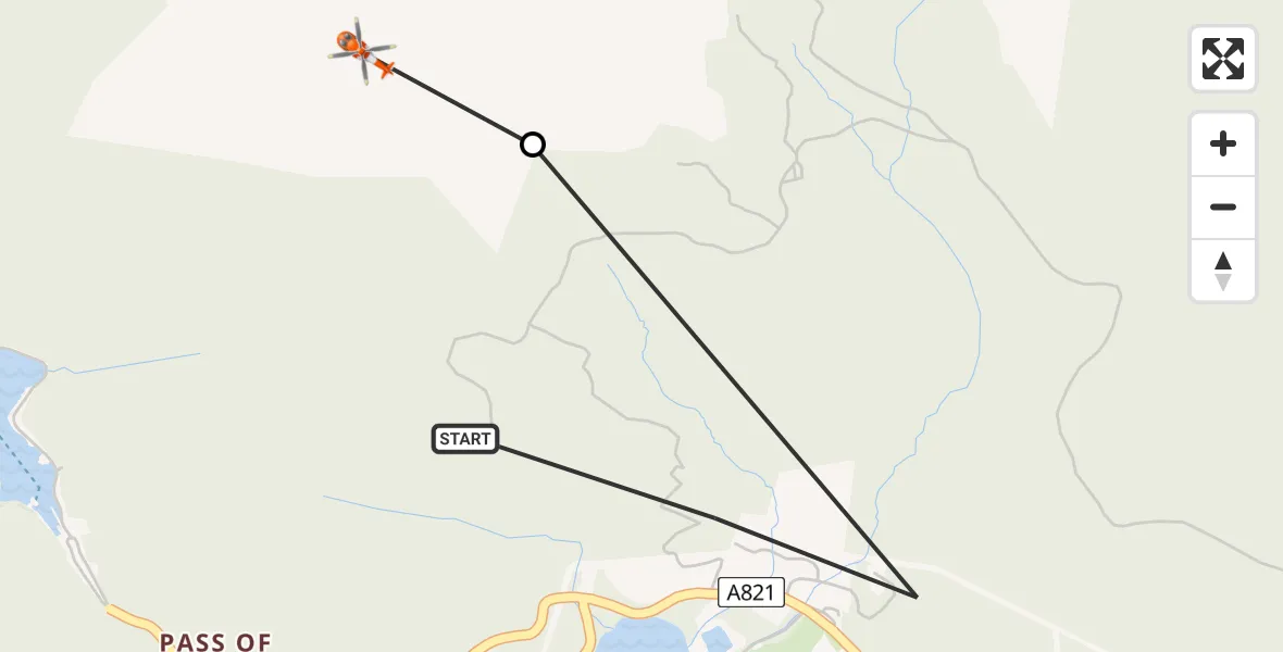 Flight route Coastguard Helicopter Stirling - Pass of Achray, 20 June 2026, 17:36