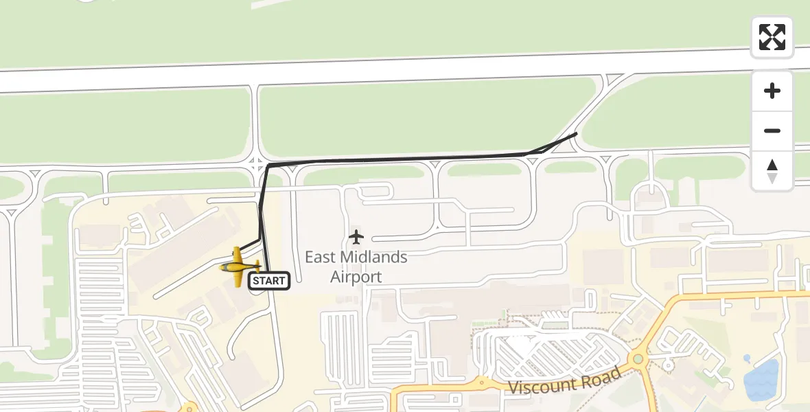 Flight route Police Aircraft East Midlands Airport - East Midlands Airport, 20 June 2026, 19:42