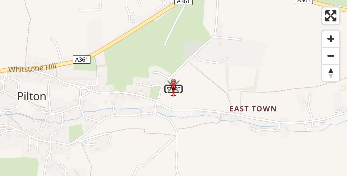 Flight route Air Ambulance Helicopter Pilton - Pilton, 20 June 2026, 23:01