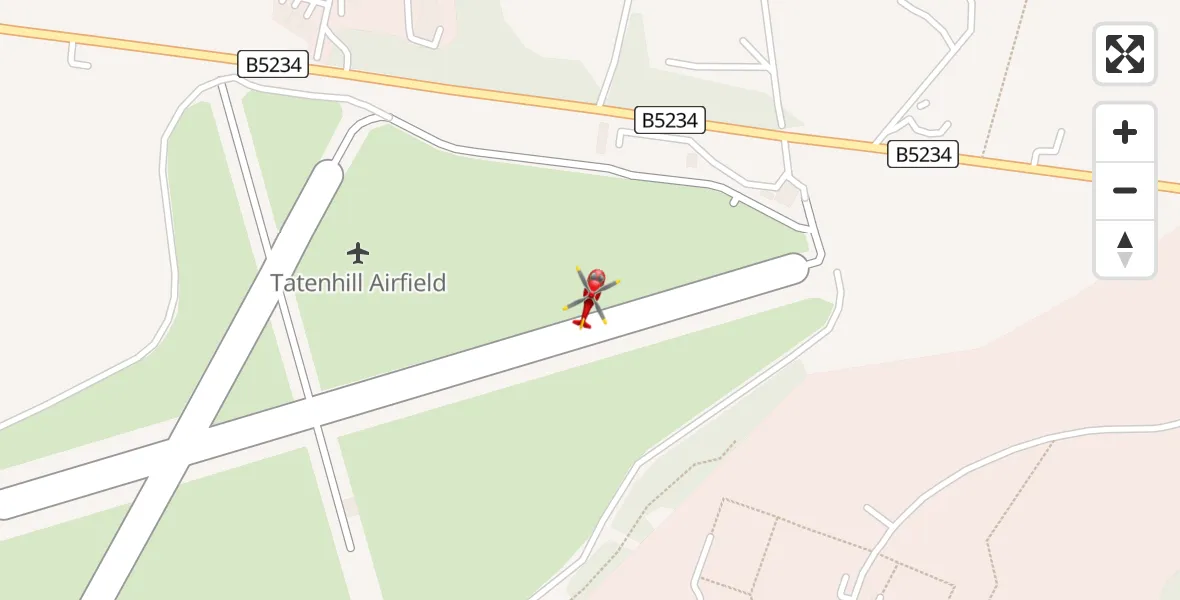 Flight route Air Ambulance Helicopter Tatenhill Airfield - Tatenhill Airfield, 21 June 2026, 10:10