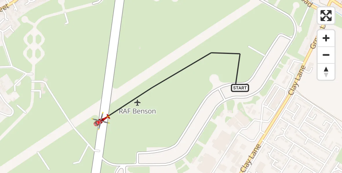 Flight route Air Ambulance Helicopter RAF Benson - RAF Benson, 21 June 2026, 13:10