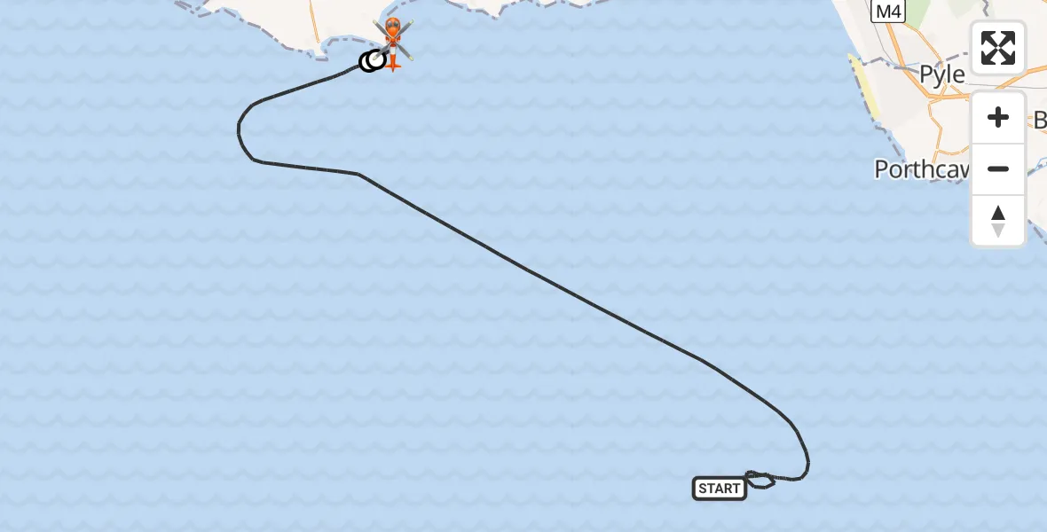 Flight route Coastguard Helicopter Bristol Channel - Oxwich, 21 June 2026, 14:18