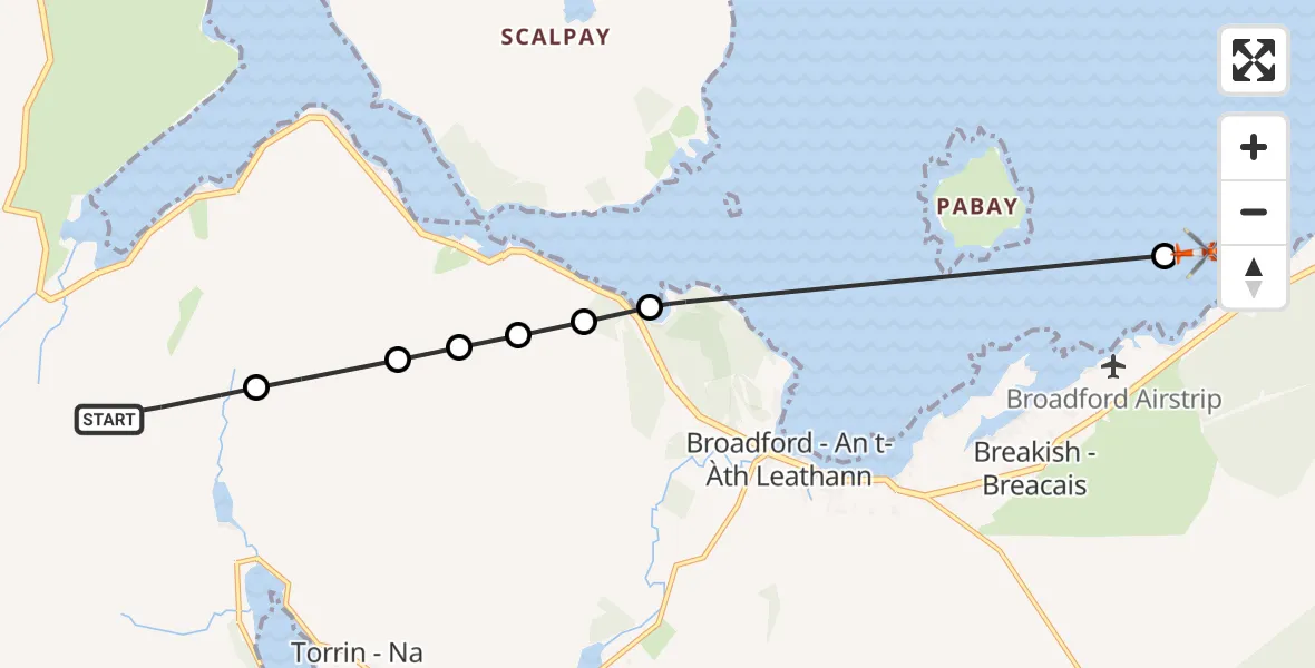 Flight route Coastguard Helicopter Highland - Inner Seas, 21 June 2026, 14:35