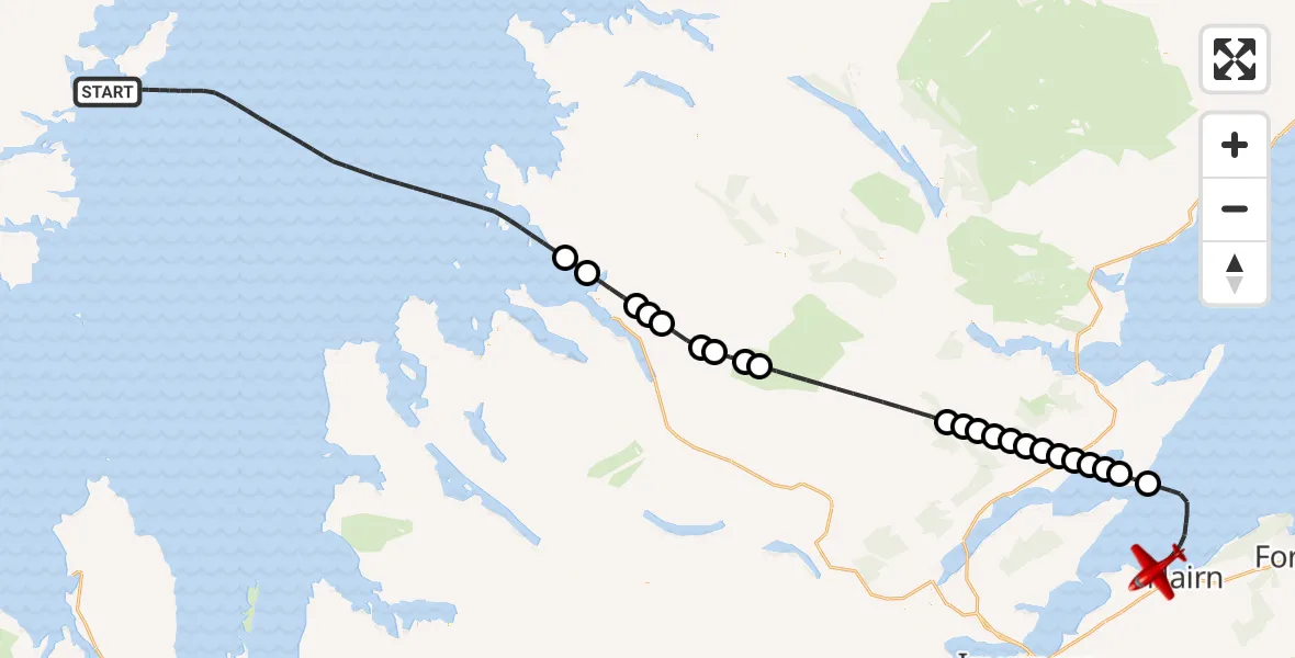 Flight route Air Ambulance Aircraft Inner Seas - North Sea, 21 June 2026, 14:42