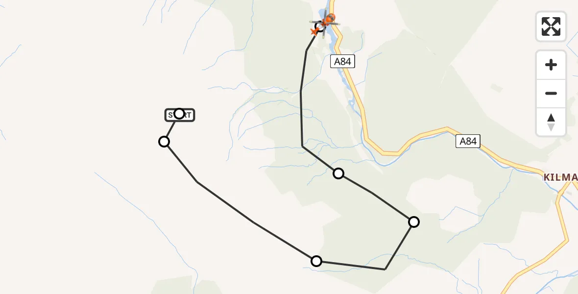 Flight route Coastguard Helicopter A' Chìoch - Stirling, 21 June 2026, 15:32
