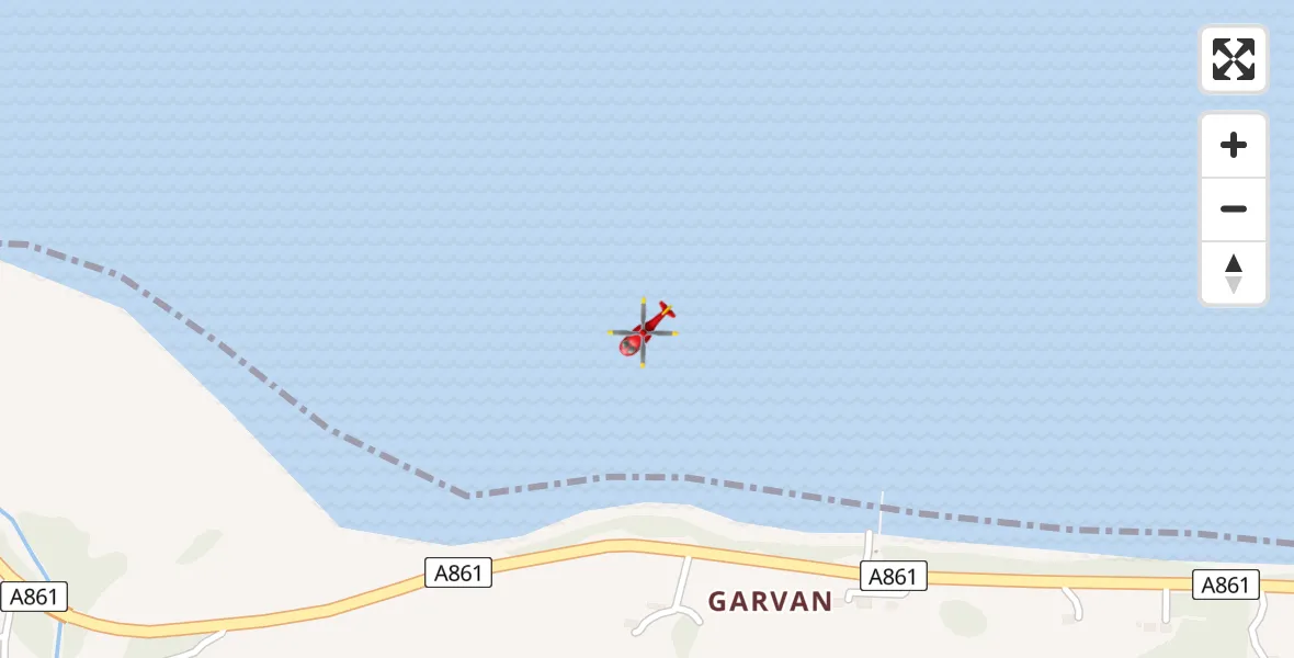 Flight route Air Ambulance Helicopter Ardgour - Ardgour, 21 June 2026, 19:31