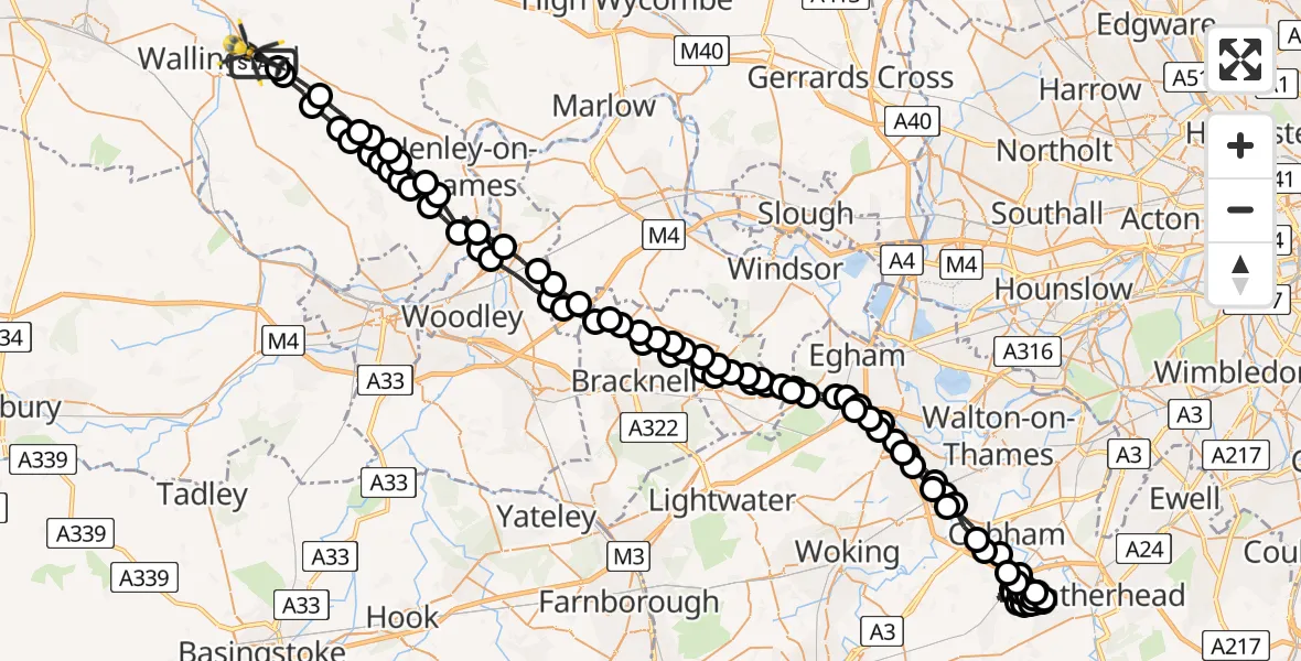 Flight route Police Helicopter Benson - Benson, 21 June 2026, 20:29