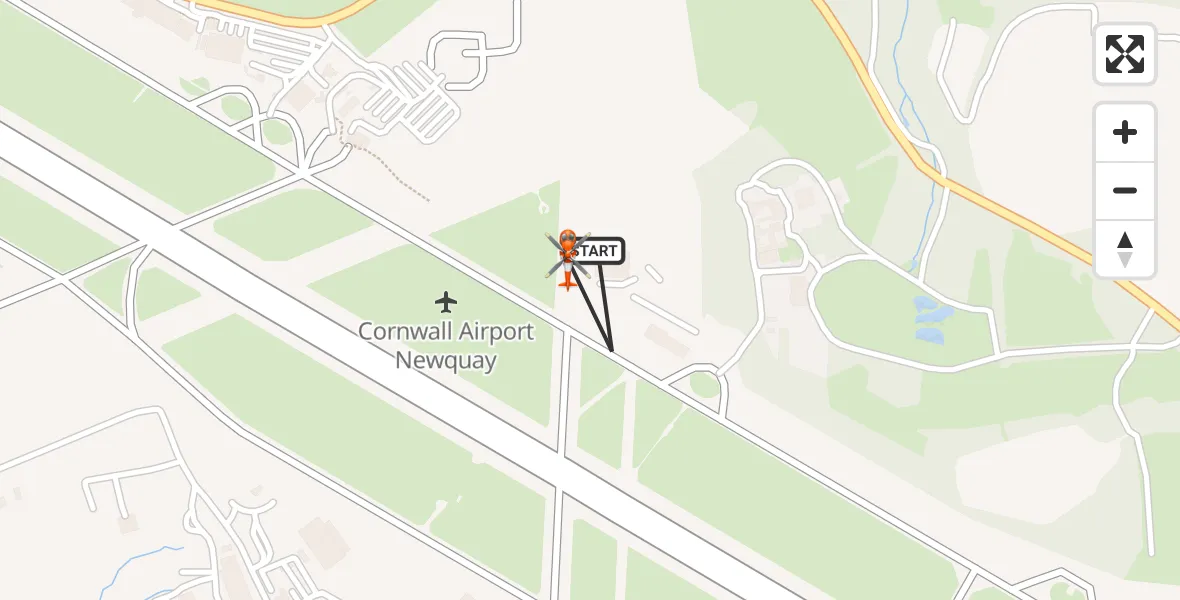Flight route Coastguard Helicopter Cornwall Airport Newquay - Cornwall Airport Newquay, 22 June 2026, 07:09