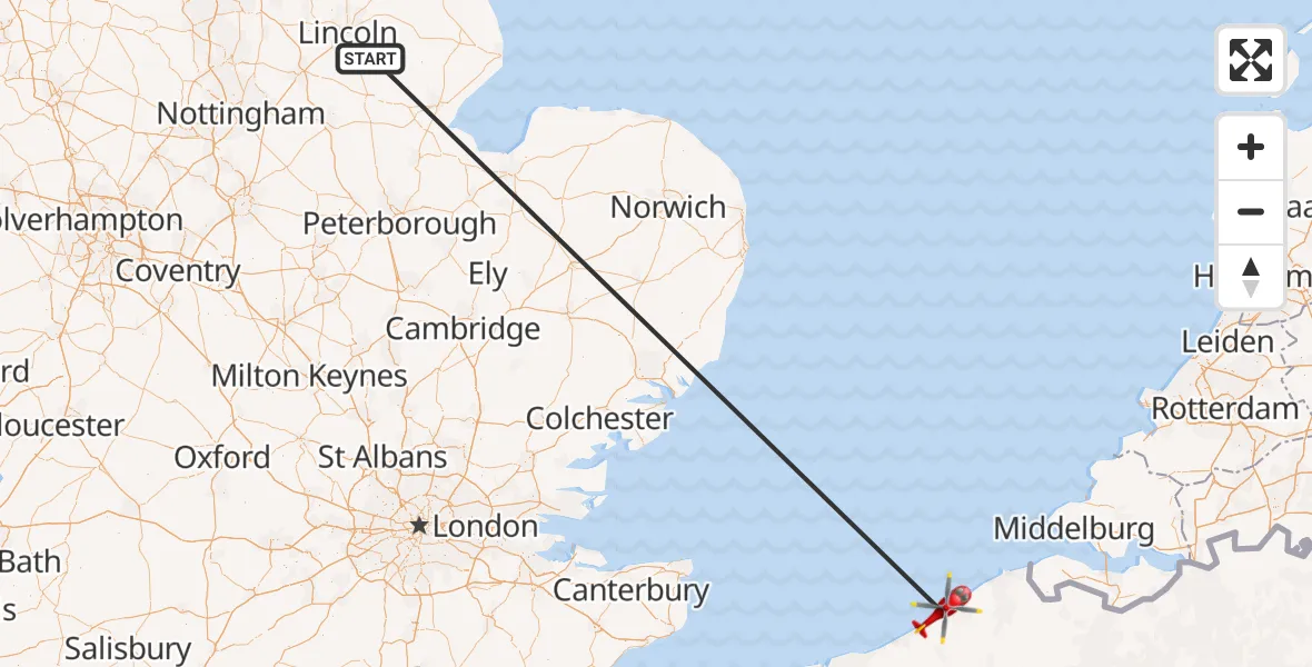 Flight route Air Ambulance Helicopter Dunston - Dunston, 22 June 2026, 12:22