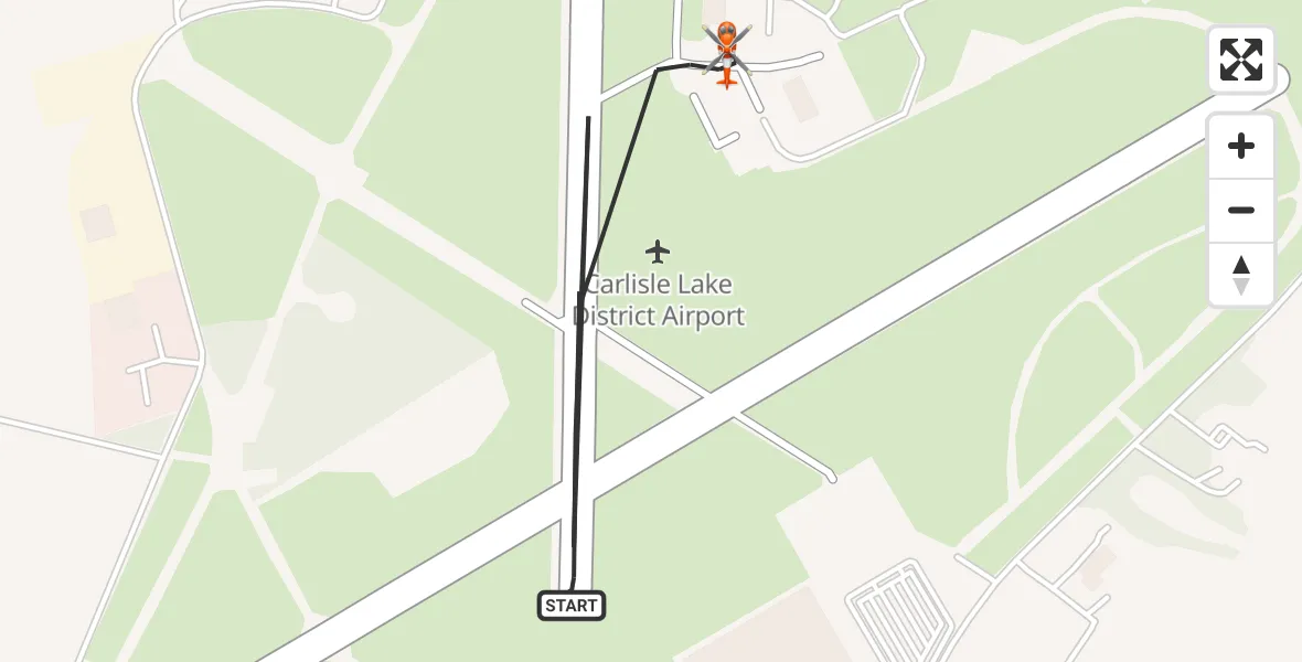 Flight route Coastguard Helicopter Carlisle Lake District Airport - Carlisle Lake District Airport, 22 June 2026, 12:41