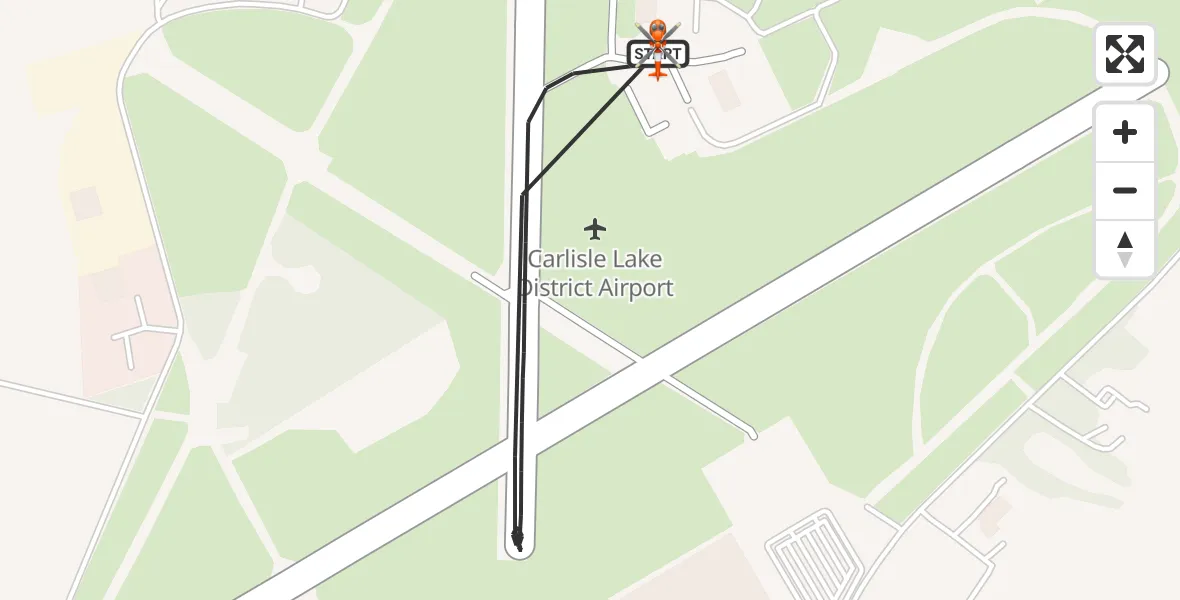 Flight route Coastguard Helicopter Carlisle Lake District Airport - Carlisle Lake District Airport, 22 June 2026, 12:51