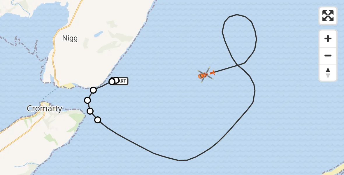 Flight route Coastguard Helicopter North Sea - North Sea, 22 June 2026, 14:20