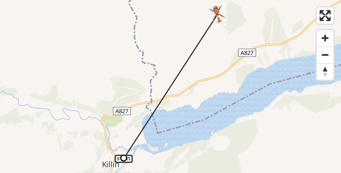Flight route Coastguard Helicopter Killin - Tomochrocher, 22 June 2026, 15:12