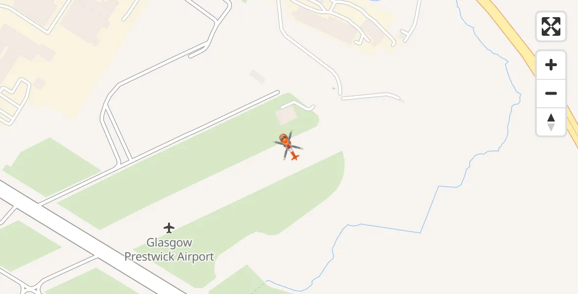 Flight route Coastguard Helicopter Glasgow Prestwick Airport - Glasgow Prestwick Airport, 22 June 2026, 19:09