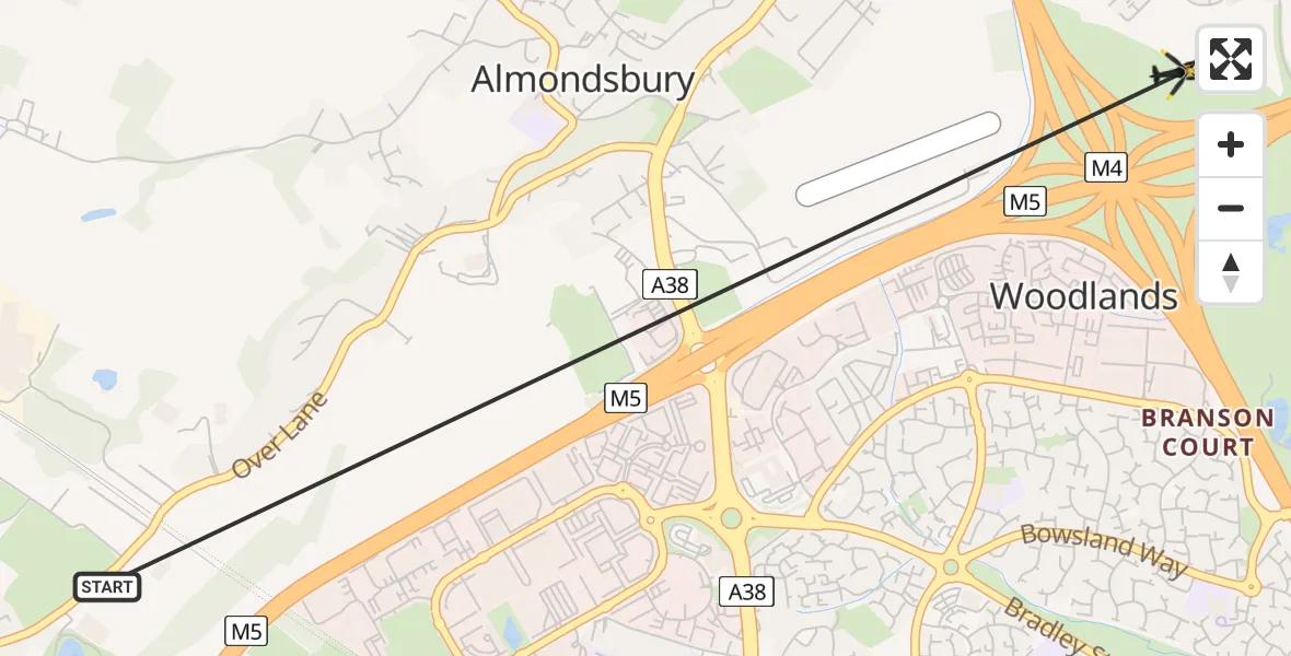 Flight route Police Helicopter Over - Woodlands, 23 June 2026, 01:51