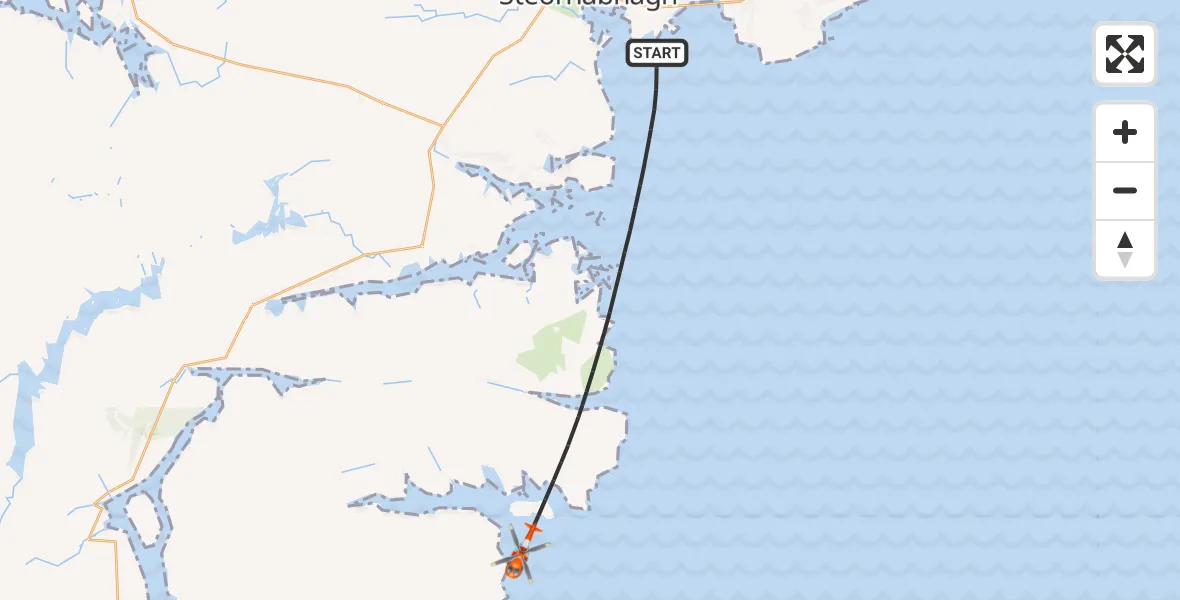 Flight route Coastguard Helicopter Inner Seas - Inner Seas, 23 June 2026, 09:39