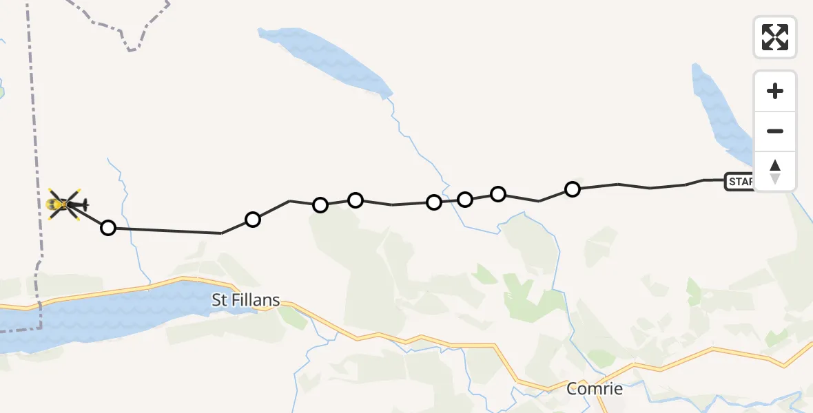 Flight route Police Helicopter Perth and Kinross - Perth and Kinross, 23 June 2026, 09:44
