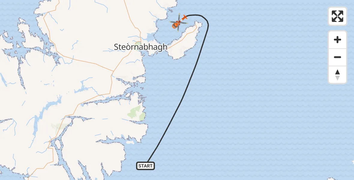Flight route Coastguard Helicopter Inner Seas - Inner Seas, 23 June 2026, 10:30