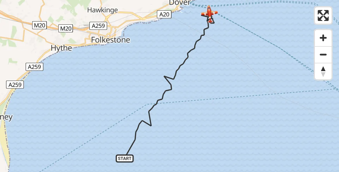 Flight route Coastguard Drone English Channel - English Channel, 23 June 2026, 11:13